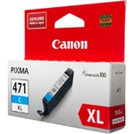 Картридж Canon CLI-471C XL [0347C001], оригинальный, cyan (голубой), объем 10.8 ml, ресурс 715 стр., для Canon PIXMA MG5740, MG6840, MG7740, TS5040, TS6040, TS8040, TS9040