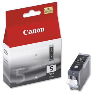 Картридж Canon PGI-5BK [0628B024], оригинальный, black (черный), ресурс 505 стр., для Canon PIXMA iP3500/4200/4300/5200/5300/6700D; iX4000/5000; PIXMA MP500/510/520/530/600/610/800/810/830/970; MX700/