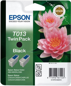 Картридж Epson c13t01340210 (T013), оригинальный, black (черный), ресурс 2*180, цена — 1460 руб.