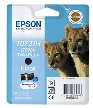 Набор картриджей Epson c13t10414a10 (T0731H), оригинальный, black (черный), ресурс 2*11мл, цена — 2340 руб.