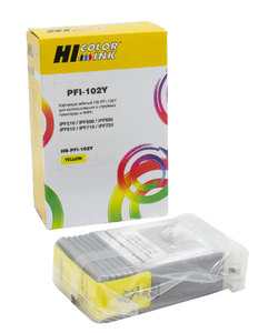 Картридж Hi-Black HB-PFI-102Y, yellow (желтый), объем 130 мл., для Canon imagePROGRAF iPF500/510/600/605/610/650/655; iPF700/710/720/750/755/760/765/LP1