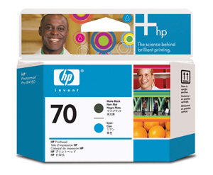 Печатающая головка HP (Hewlett-Packard) C9404A (№70), оригинальный, matte black/cyan (черный матовый/голубой), ресурс ?, цена — 13730 руб.