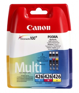 Набор картриджей Canon CLI-426 CMY [4557B006], оригинальный, multipack (набор), ресурс 446, цена — 3380 руб.