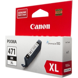 Картридж Canon CLI-471BK XL [0346C001], оригинальный, black (черный), объем 10.8 ml, ресурс 810 стр., для Canon PIXMA MG5740, MG6840, MG7740, TS5040, TS6040, TS8040, TS9040