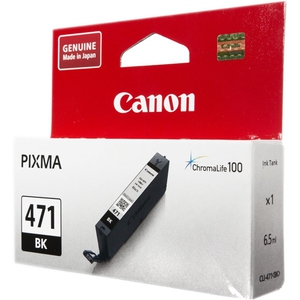 Картридж Canon CLI-471BK [0400C001], оригинальный, black (черный), объем 6.5 ml, ресурс 376 стр., для Canon PIXMA MG5740, MG6840, MG7740, TS5040, TS6040, TS8040, TS9040