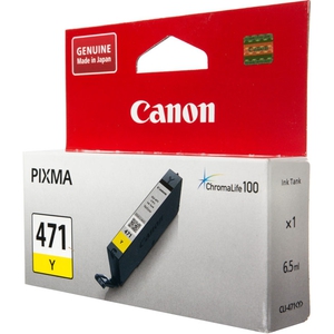 Картридж Canon CLI-471Y [0403C001], оригинальный, yellow (желтый), объем 6.5 ml, ресурс 347 стр., для Canon PIXMA MG5740, MG6840, MG7740, TS5040, TS6040, TS8040, TS9040