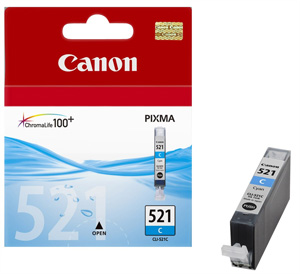 Картридж Canon CLI-521C [2934B004], оригинальный, cyan (голубой), ресурс 446, цена — 2370 руб.