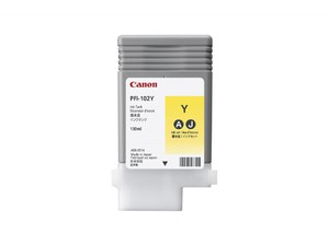 Картридж Canon PFI-102Y [0898B001], оригинальный, yellow (желтый), объем 130 мл., для Canon imagePROGRAF iPF500/510/600/605/610/650/655; iPF700/710/720/750/755/760/765/LP17
