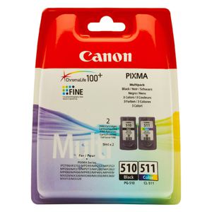 Набор картриджей Canon PG-510/CL-511 [2970B010], оригинальный, multipack (набор), 220/244 стр., для Canon PIXMA MP230/240/250/252/260/270/272/280/282/480/490/492/495/499; MX320/330/340/350/360/410/...