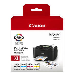 Набор картриджей Canon PGI-1400XL MULTIPACK [9185B004], оригинальный, BK/C/M/Y, для Canon MAXIFY MB2040/2140/2340/2740