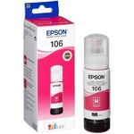 Контейнер чернилами Epson C13T00R340 (106), оригинал, magenta (пурпурный), объем 70 мл. (1900 фотографий формата 10х15), для Epson L7160/L7180