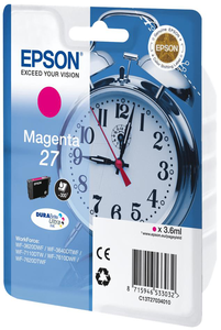 Картридж Epson C13T27034020 (T2703), оригинальный, magenta (пурпурный), ресурс 300 стр., цена — 2030 руб.