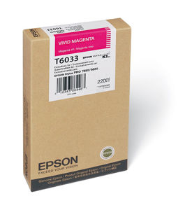 Картридж с пурпурными чернилами Epson C13T603300 (T6033), оригинальный, 220 мл, для EPSON Stylus Pro 7800/9800/7880/9880, просроченный, поврежденная упаковка