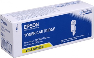 Тонер-картридж Epson C13S050611, оригинальный, yellow (желтый), ресурс 1400 стр., цена — 10200 руб.