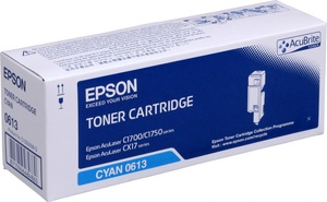 Тонер-картридж Epson C13S050613, оригинальный, cyan (голубой), ресурс 1400 стр., цена — 16200 руб.