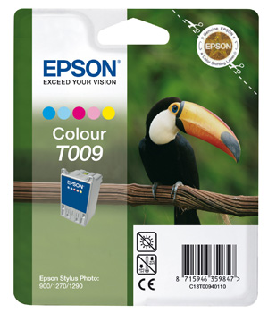 Картридж Epson c13t00940110 (T009), оригинальный, CMY (цветной), ресурс 330, цена — 2900 руб.