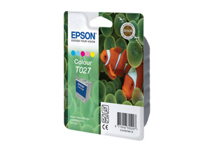 Картридж Epson c13t02740110 (T027), оригинальный, CMY (цветной), ресурс 220, цена — 2170 руб.