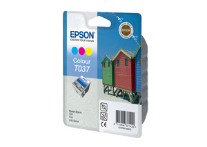 Картридж Epson c13t03704010 (T037), оригинальный, CMY (цветной), ресурс 180, цена — 2290 руб.