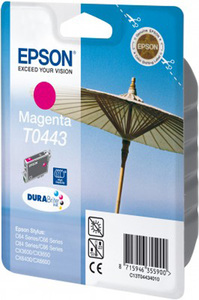 Картридж Epson c13t04434010 (T0443), оригинальный, magenta (пурпурный), ресурс 450, цена — 1630 руб.