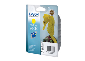 Картридж Epson C13T04844010 (T0484), оригинальный, yellow (желтый), ресурс 430 стр., цена — 1560 руб.