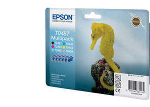 Набор картриджей Epson C13T04874010 (T0487), оригинальный, multipack (набор), для Epson Stylus Photo R200/220/300/320/340; RX500/600/620/640