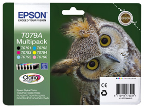Набор картриджей Epson C13T079A4A10 (T079A), оригинальный, multipack (набор), ресурс 6 картриджей, цена — 11460 руб.