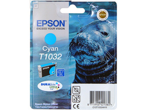 Картридж Epson c13t10324a10 (T1032), оригинальный, cyan (голубой), ресурс ?, цена — 2010 руб.