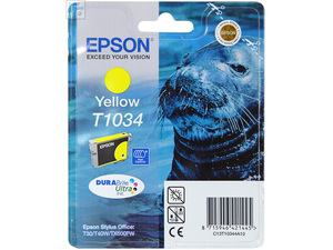 Картридж Epson c13t10344a10 (T1034), оригинальный, yellow (желтый), ресурс ?, цена — 2010 руб.