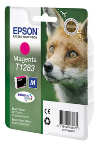 Картридж Epson C13T12834010 (T1283), оригинальный, magenta (пурпурный), ресурс 205 стр., цена — 1370 руб.