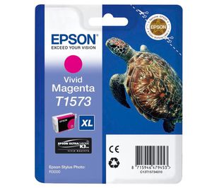 Картридж Epson c13t15734010 (T1573), оригинальный, magenta (пурпурный), ресурс 2100, цена — 4010 руб.