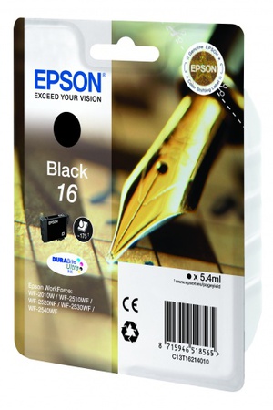 Картридж Epson C13T16214012 (№16), оригинальный, black (черный), ресурс 175, цена — 2790 руб.