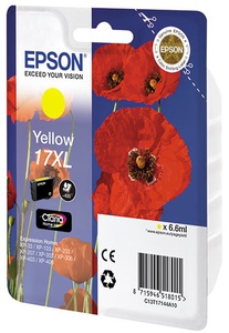 Картридж Epson C13T17144A10 (№17xl), оригинальный, yellow (желтый), ресурс 450, цена — 2510 руб.