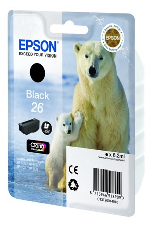 Картридж Epson C13T26014010 (№26), оригинальный, black (черный), ресурс 220, цена — 4880 руб.