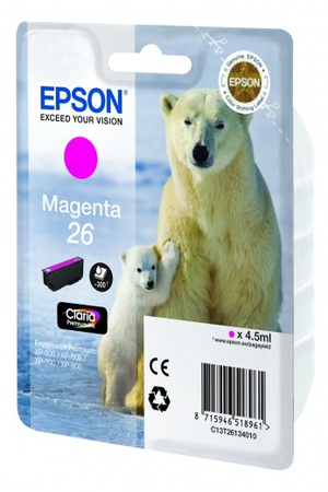 Картридж Epson C13T26134010 (№26), оригинальный, magenta (пурпурный), ресурс 300, цена — 2750 руб.