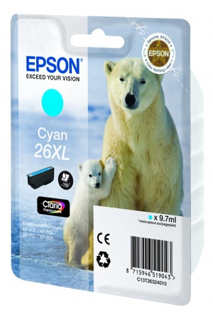 Картридж Epson C13T26324010 (№26XL), оригинальный, cyan (голубой), ресурс 700, цена — 4880 руб.