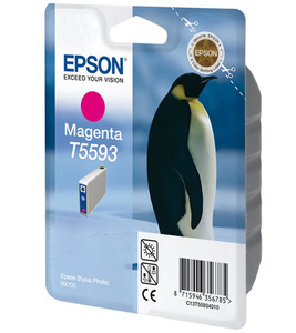 Картридж Epson c13t55934010 (T5593), оригинальный, magenta (пурпурный), ресурс 400, цена — 1510 руб.