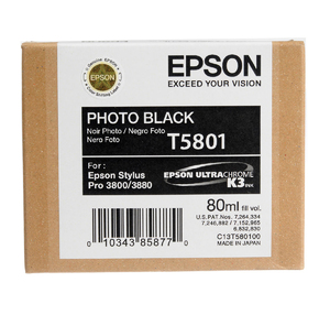 Картридж Epson C13T580100 (T5801), оригинальный, photo black (фото черный), ресурс 80 мл, цена — 10160 руб.