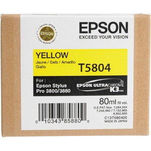 Картридж Epson C13T580400 (T5804), оригинальный, yellow (желтый), ресурс 80 мл, цена — 9460 руб.