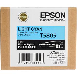 Картридж Epson C13T580500 (T5805), оригинальный, cyan light (светло-голубой), ресурс 80 мл, цена — 10160 руб.