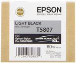 Картридж Epson C13T580700 (T5807), оригинальный, light black (серый), 80ml., для Epson Stylus Pro 3800/3880