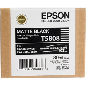 Картридж Epson C13T580800 (T5808), оригинальный, matte black (матовый черный), ресурс 80 мл, цена — 10160 руб.