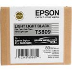 Картридж Epson C13T580900 (T5809), оригинальный, light light black (светло-серый), 80ml., для Epson Stylus Pro 3800/3880