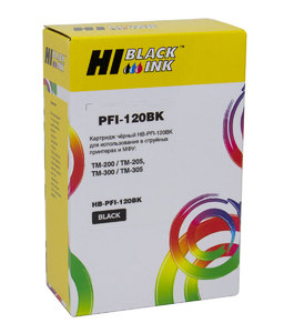 Картридж Hi-Black HB-PFI-120BK, black (черный), объем 130 мл., для Canon imagePROGRAF TM-200/205/300/305, пигментный тип чернил