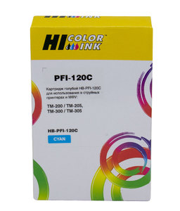 Картридж Hi-Black HB-PFI-120C, cyan (голубой), объем 130 мл., для Canon imagePROGRAF TM-200/205/300/305, пигментный тип чернил
