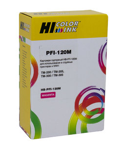 Картридж Hi-Black HB-PFI-120M, magenta (пурпурный), объем 130 мл., для Canon imagePROGRAF TM-200/205/300/305, пигментный тип чернил