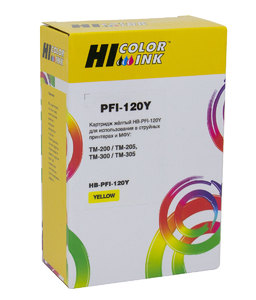 Картридж Hi-Black HB-PFI-120Y, yellow (желтый), объем 130 мл., для Canon imagePROGRAF TM-200/205/300/305, пигментный тип чернил