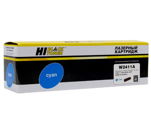 Картридж Hi-Black HB-W2411A, cyan (голубой), ресурс 850 стр., для HP Color LaserJet Pro M155a, M182n, M183fw, С ЧИПОМ!