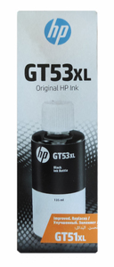 Чернила HP GT53XL (1VV21AE), black (черный), объем 135 мл. (ресурс 6000 стр.) для HP Ink Tank 115/315/319/410/415/419; Smart Tank 500/513/515/516/519/530