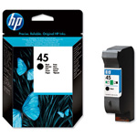 Картридж HP 51645A (№45), оригинальный, black (черный), ресурс 930 стр., для HP DesignJet 700/750C/750C PLUS/755CM; Deskjet 1100c/1120C/1125C/1180c/1220C/1220C/PS/1280/710C/720C/722C; 815C/ 820Cxi/...