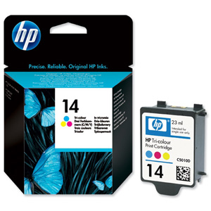 Картридж HP (Hewlett-Packard) C5010DE (№14), оригинальный, CMY (цветной), ресурс 400, цена — 2620 руб.